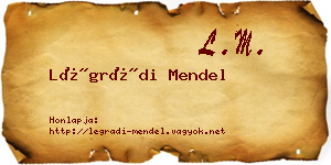 Légrádi Mendel névjegykártya